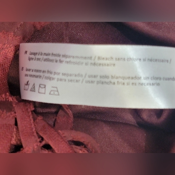 Band Of The Free Band of Gypsies Lila Merlot Midi Dress Size Small Lace  UpFront - Picture 9 of 15